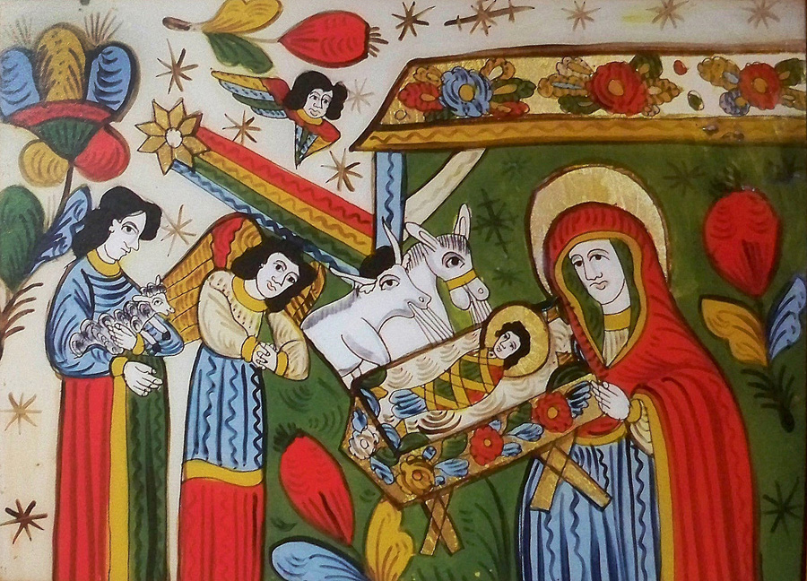 Автор невідомий Різдво Христове І третина ХХ ст. розпис на склі скло олія приватна колекція Івана Снігура